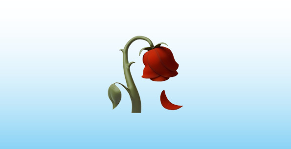 solmuş gül emojisi