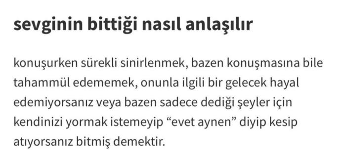 Sevginin bittigini nasil anlarsınız?