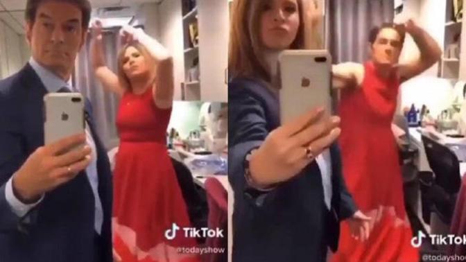 Dr. Mehmet Öz, kırmızı elbise giyip Tiktok çekti! Bu akımı nasıl buldunuz?