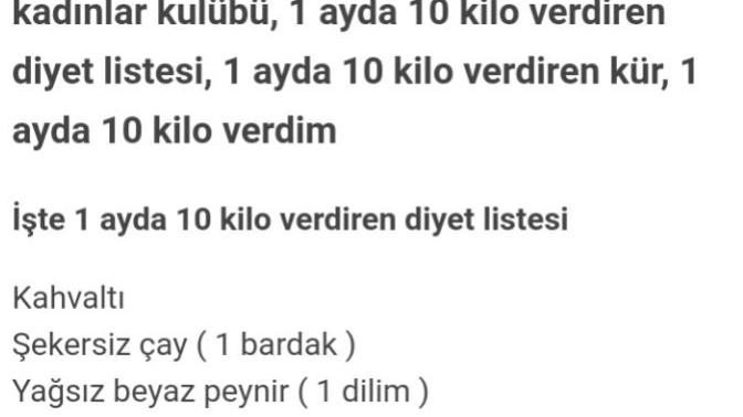 Bu diyet ile 1 ayda 10 kilo verebilir miyim?