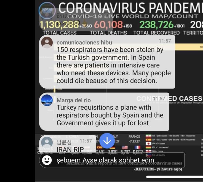 Türkiye ispanyadan solunum cihazı mı çaldı?