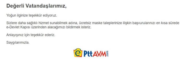 Epttavm haftada 5 maske dağıtacak, talep oluşturdunuz mu?