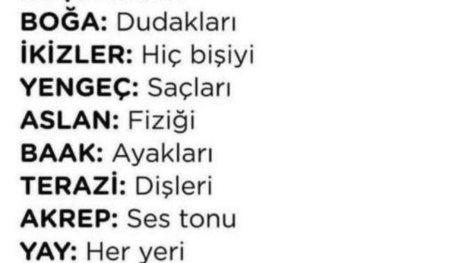Burçların en dikkat çeken yerleri bunlarmış, sizin burcunuz nedir?