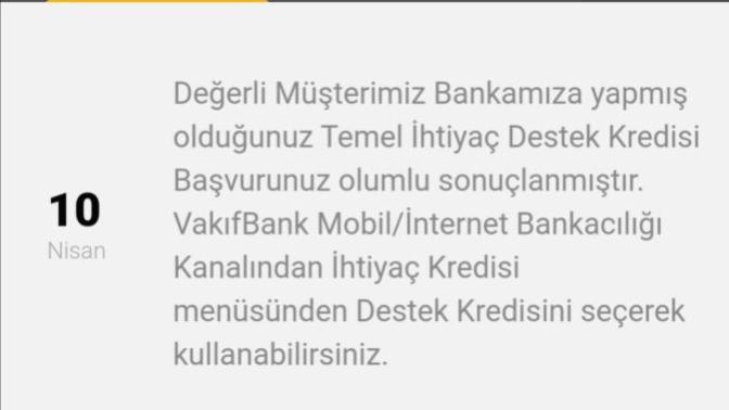 VakıfBank 6 ay ödemesiz kredisi onaylanan var mı?