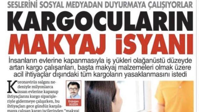 Kargocular isyanda! Kadınların makyaj malzemesini götürmekten isyan etmişler. Bu konu hakkında düşünceni neler :D :D :D?