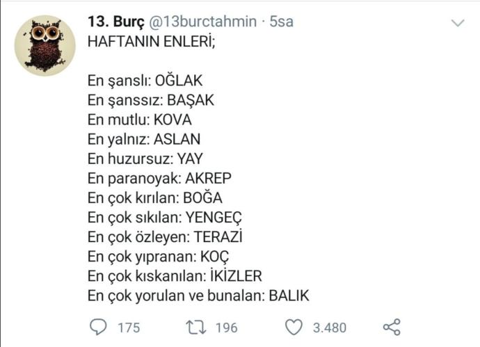 Sizin için haftanın eni nedir?