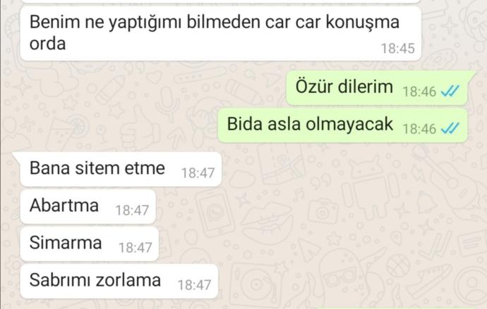 Bana şımarma dedi, şımarıklık bumu sizce?