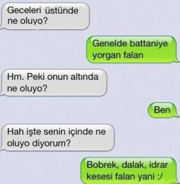 üstünde ne var?