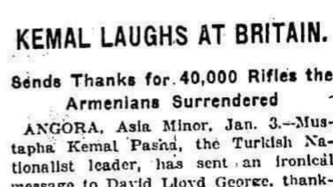 Atatürk'ün 1920 yılında İngilizlere teşekkür ettiğini biliyor muydunuz?