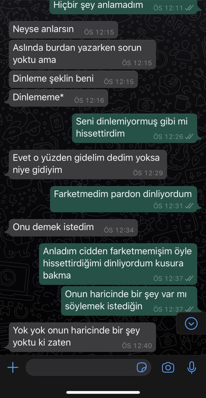 Flörtümle buluştuk ama sonda konuşmadık?