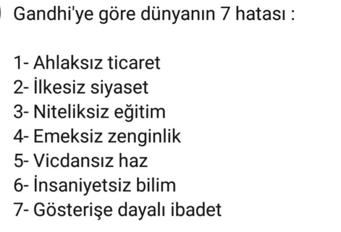 Size göre dünyanın 7 hatasi nedir?