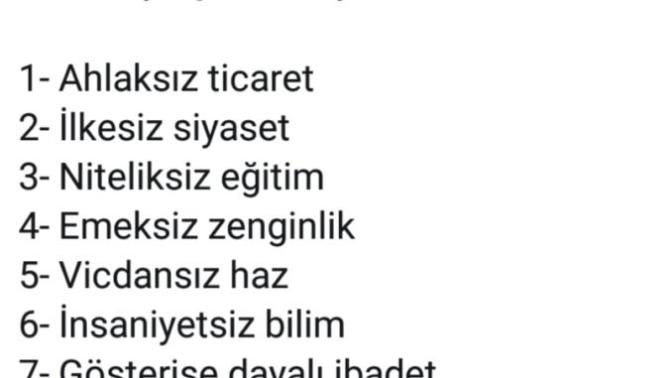 Size göre dünyanın 7 hatasi nedir?