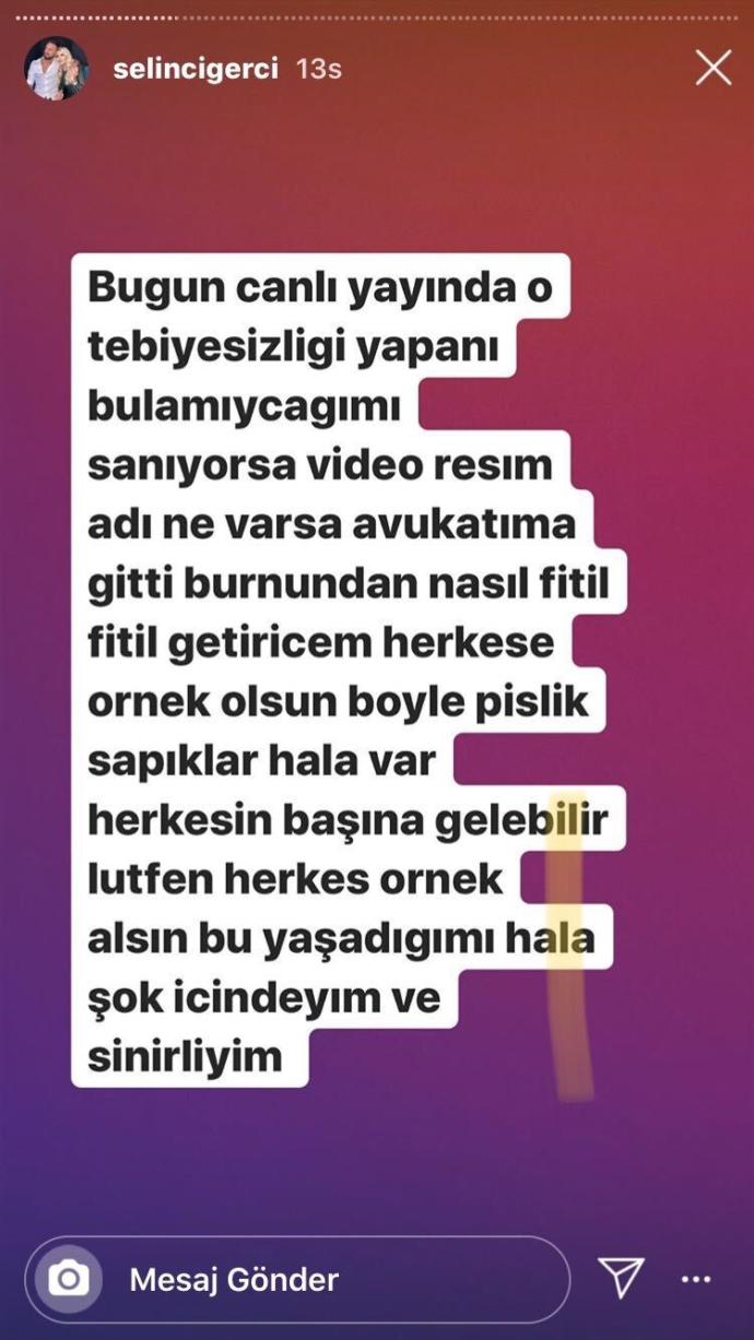 Selin Ciğerci tepki g&ouml;sterdi