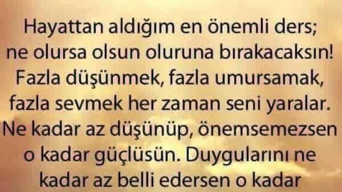 Hayattan aldığınız en önemli ders nedir?