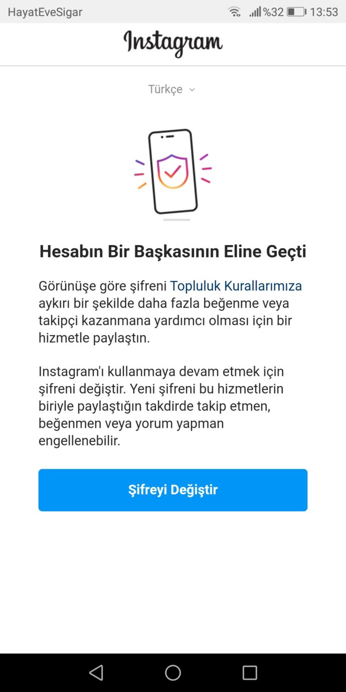 Instagram neden sürekli şifreni yenile ekranı veriyor?