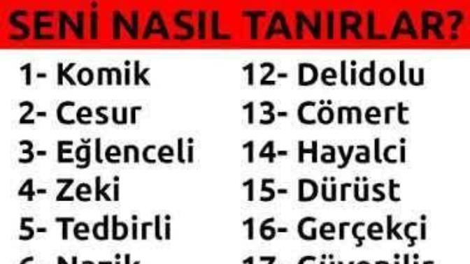 Seni nasıl tanırlar?