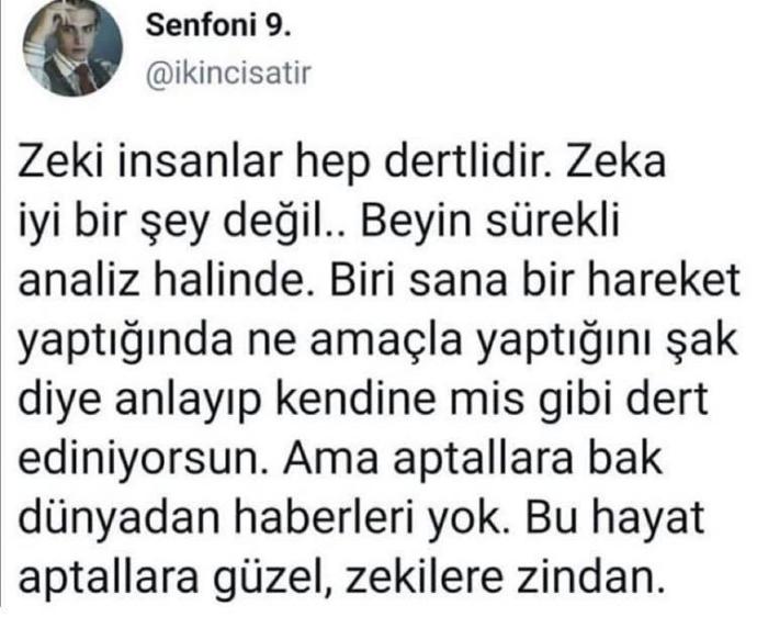 Sizce zeki insanlar hep dertli midir?
