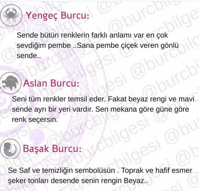 Burçların rengi nedir?