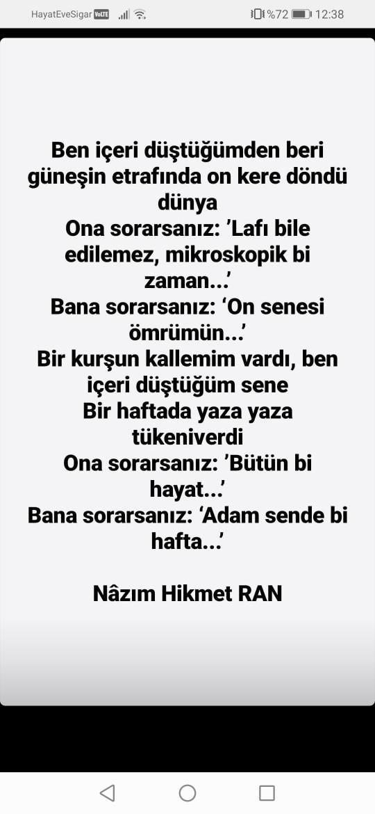 Bugün, Mavi Gözlü Dev: Nâzım Hikmet'in 57. ölüm yıl dönümü. Şairin en sevdiğiniz şiirini paylaşır mısınız?