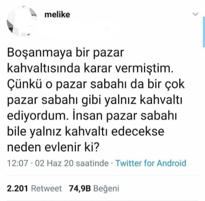 Pazar sabahı kahvaltı edemeyeceğiniz birisiyle evlenir misiniz?
