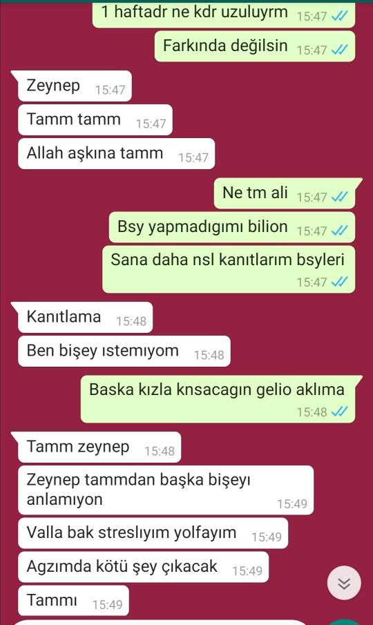 Şu an  ayrıyızbu şekilde konusuyoruz sizce ne olur sonuc barısır mıyız?