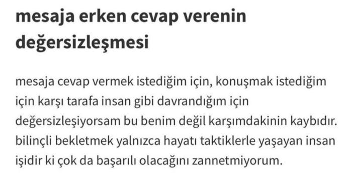 Mesajlara erken cevap veriyor musunuz?