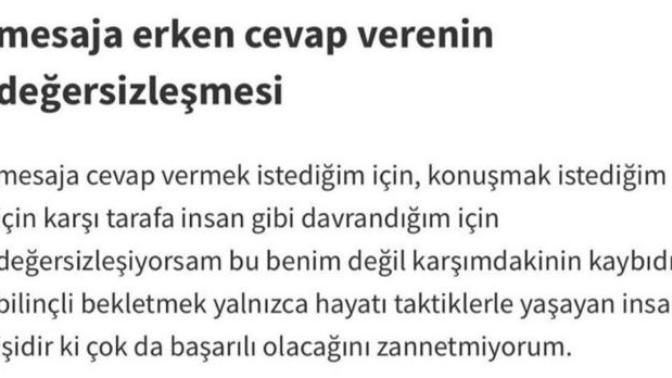 Mesajlara erken cevap veriyor musunuz?