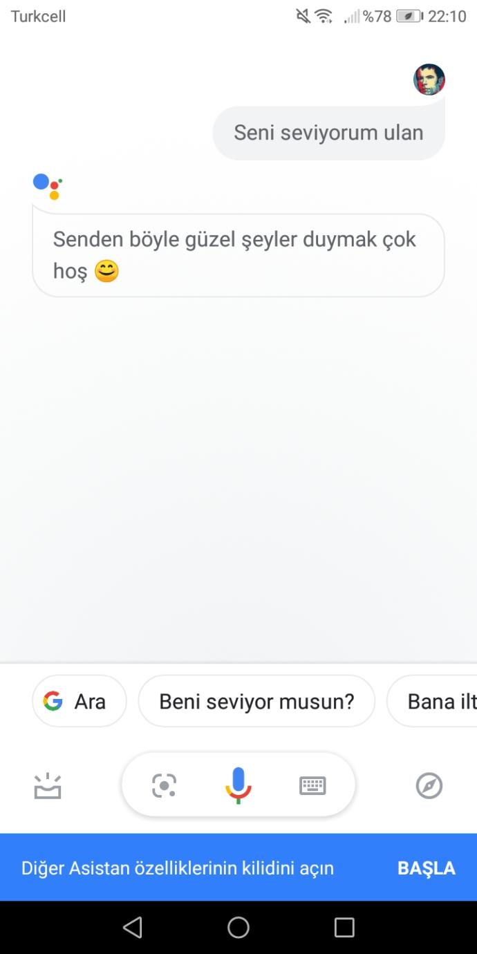 Google asistanı kendime nasıl aşık ederim?