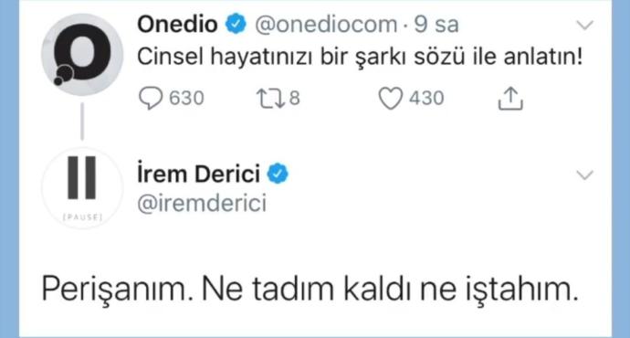 İrem Dericinin cinsel hayat sorusuna verdiği cevaba yorumunuz nedir?