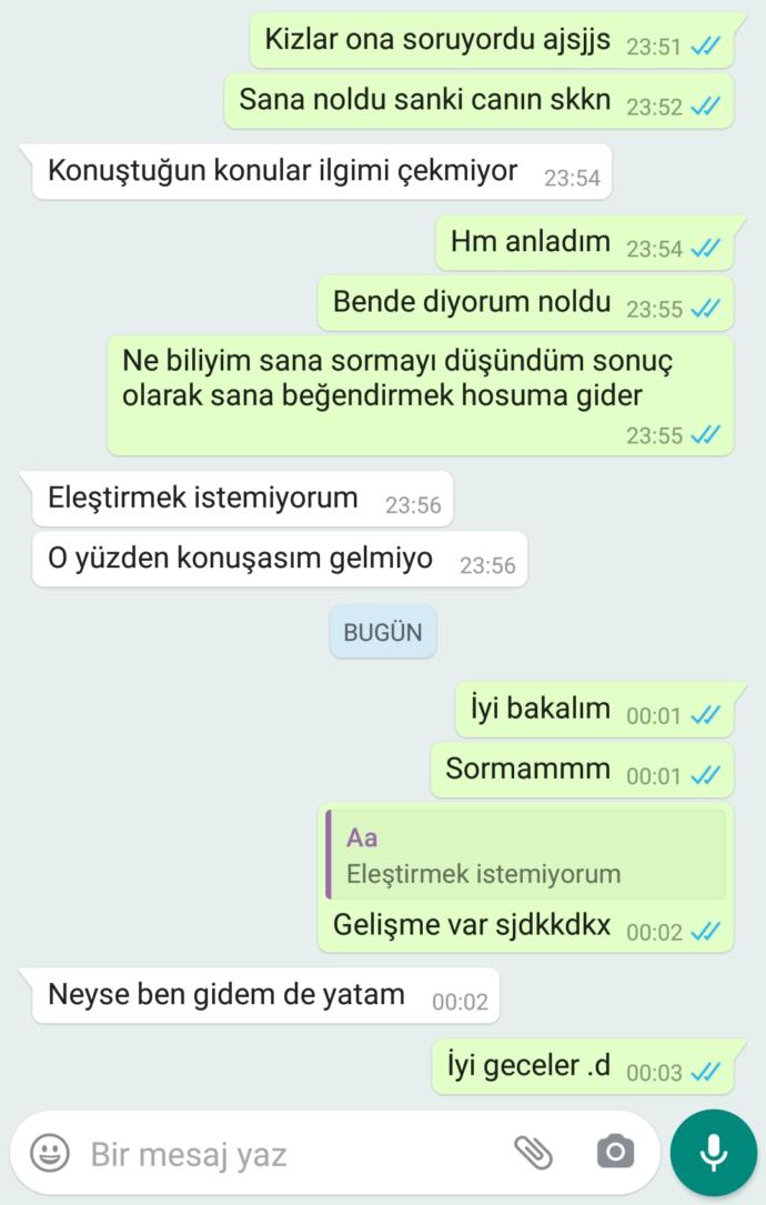 Benmi çok alinganim çok değersiz hissettiren bı konusma tarzı  yok mu sizcede?