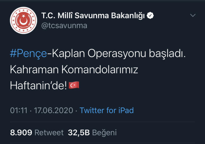Harekatın duyurusu böyle yapıldı