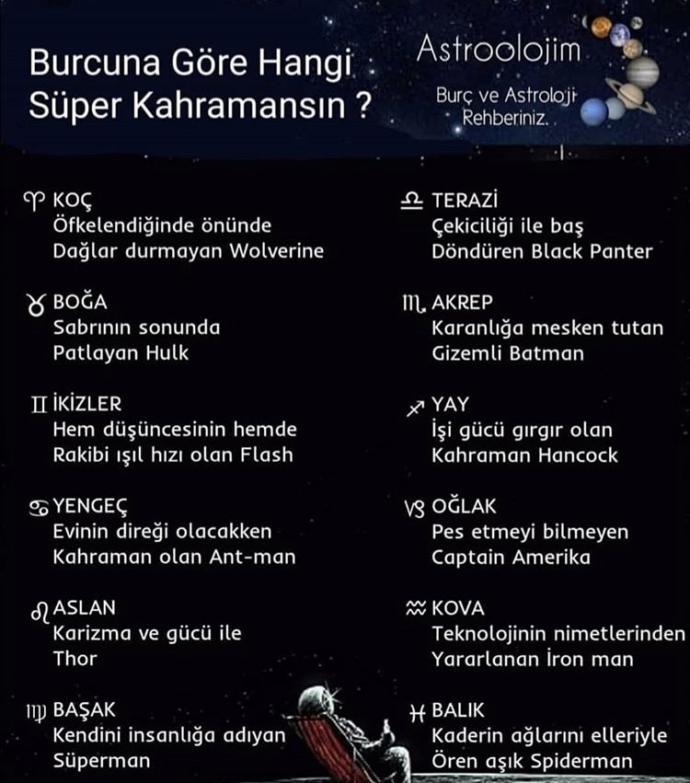Burcuna göre hangi süper kahramansın?