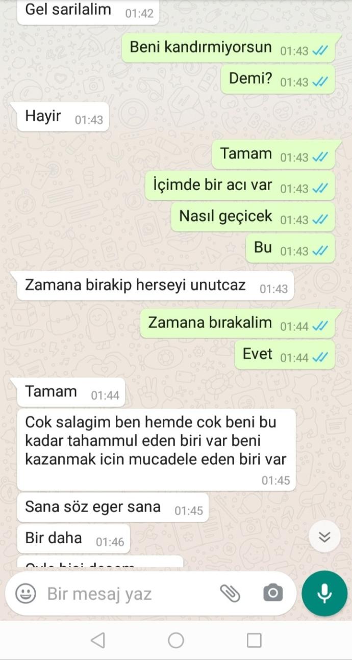 Arkadaşlar sevgilim çok pişman dedi?