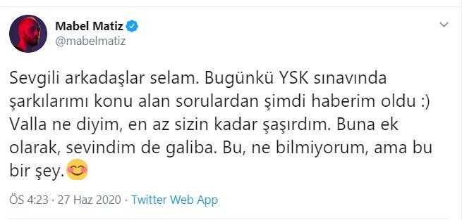 Mabel Matizin şarkısı TYT sorusu oldu! “Gözümün gördüğü, göğsümün bildiği ile bir değil” cümlesinde anlatılmak istenen nedir?