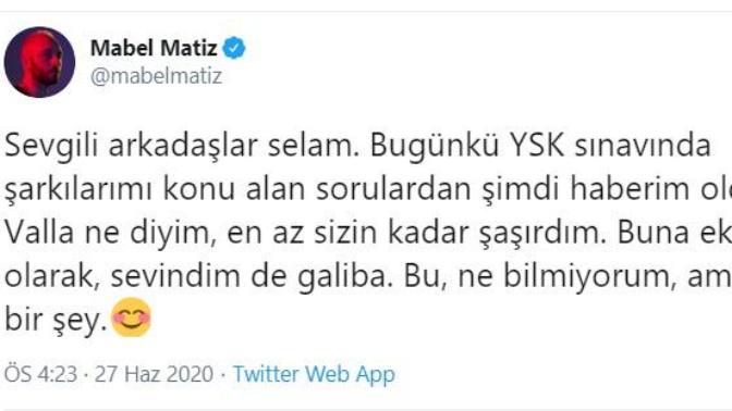 Mabel Matiz'in şarkısı TYT sorusu oldu! “Gözümün gördüğü, göğsümün bildiği ile bir değil” cümlesinde anlatılmak istenen nedir?