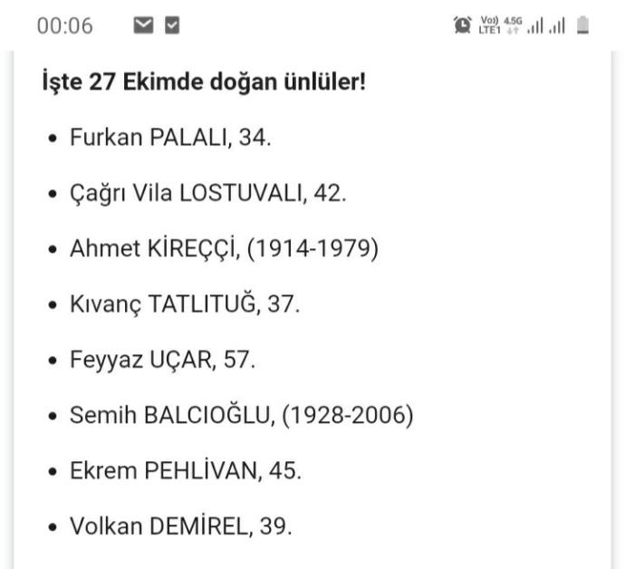 Hangi ünlü isim ile aynı gün doğdun?