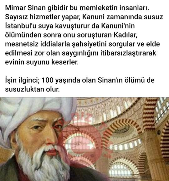 Mimarlar mimarı Mimar Sinanın ölümü susuzluktan mı olmuştur?