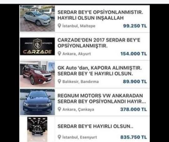 Bu araba alım satımdaki Serdar Bey muhabbeti nedir biri açıklayabilir mi 😀?