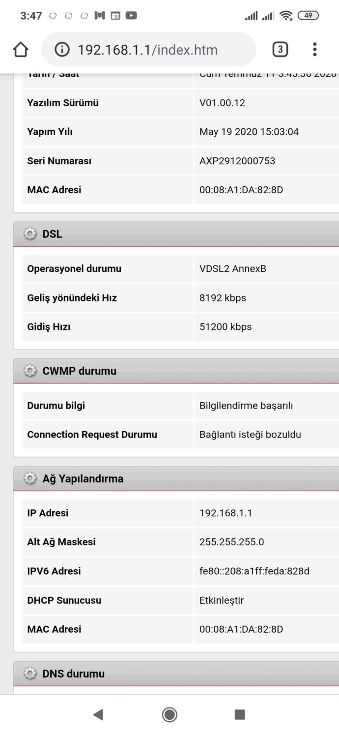Upload hızınız kaç?