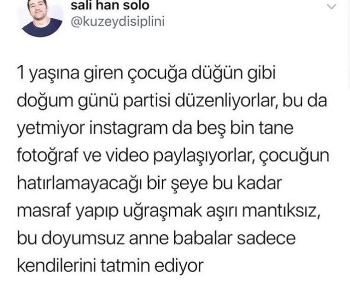 Çocukların doğum günlerinin çok şatafatlı kutlanması hakkında ne düşünüyorsunuz?