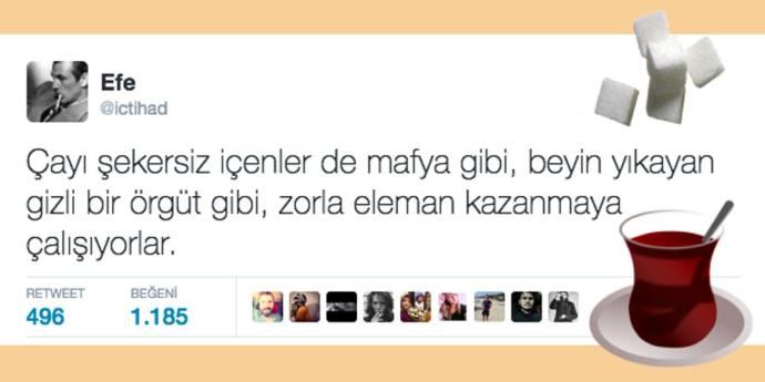 Çayı şekerli mi yoksa şekersiz mi içersiniz?