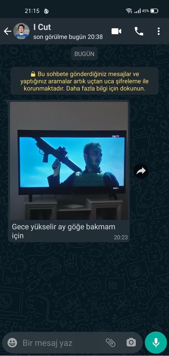 Size gelen en son mesaj ne?