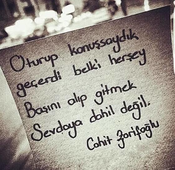 Başını alıp gitmek sevdaya dahil değil mi?