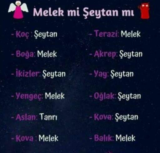 Burcunuza göre melek misiniz yoksa şeytan mısınız?