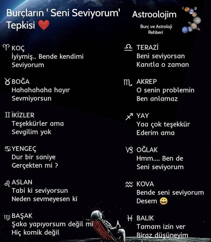 Burçların seni seviyorum tepkisi ne olabilir?
