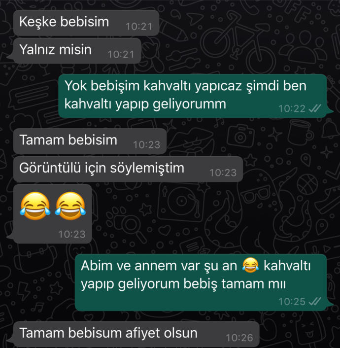 Görüntülü konuşalım dedi ama ben geçiştirmiş gibi oldum şu an konu kapandı ayıp mı ettim şimdi görüntülü konuşalım diyim mi?