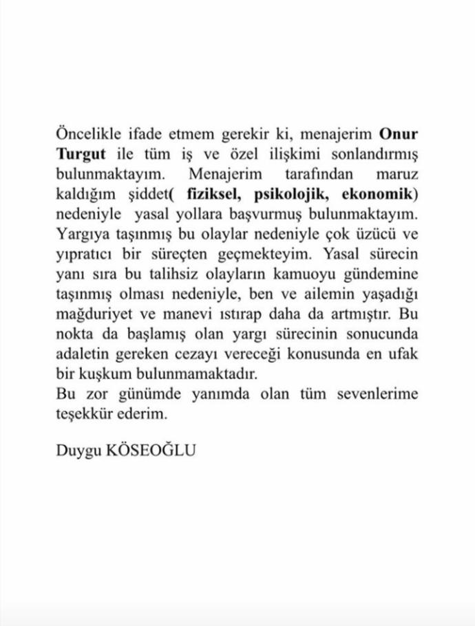 Yine bir şiddet olayı daha, Onur Turgut sevgilisi Duygu Köseoğluna şiddet uyguladı. Bu olaylar ne zaman bitecek artık?