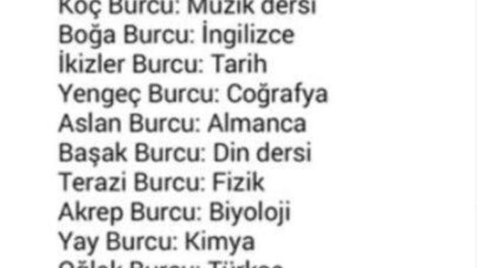 Burçların en iyi olduğu dersler nelermiş?