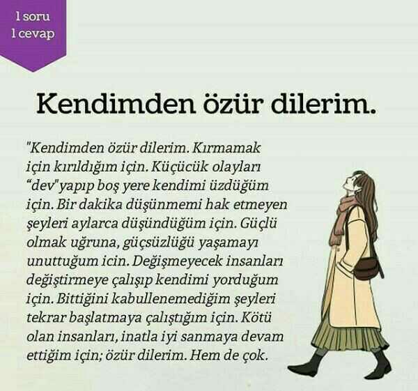 Kendinizden en çok hangi konu da özür dinlersiniz?