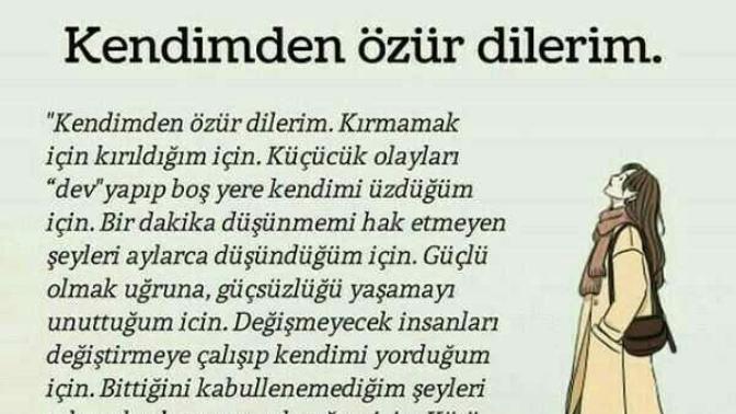 Kendinizden en çok hangi konu da özür dinlersiniz?
